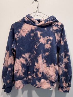 abercrombie kids Navy and Blush Tie-Dye Hoodie size 11-12 soft fleece fabric
